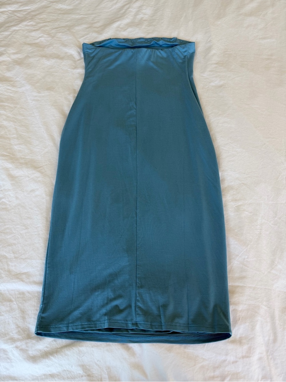 Reformation Etta Blue Strapless Summer Midi Dress - Picture 5 of 5